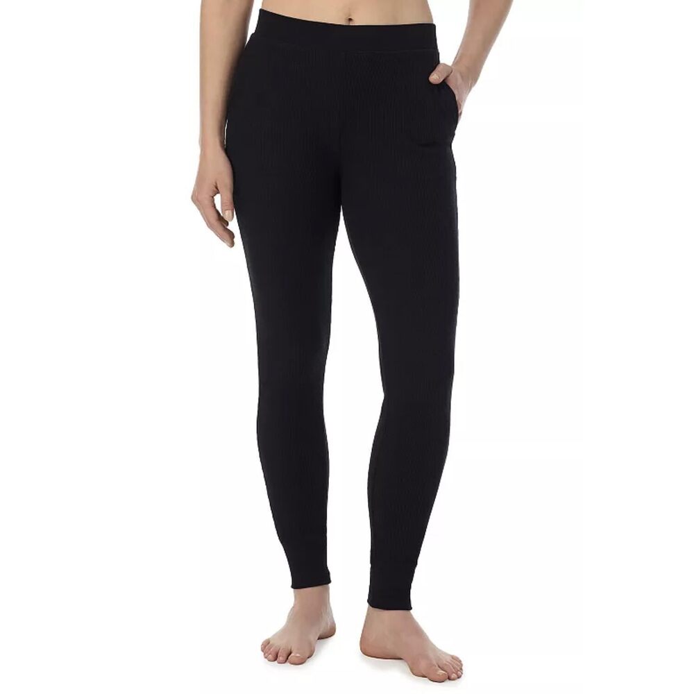 Cuddl Duds Women's Black Cozy Stretch Thermal Leggings M - Picture 1 of 4